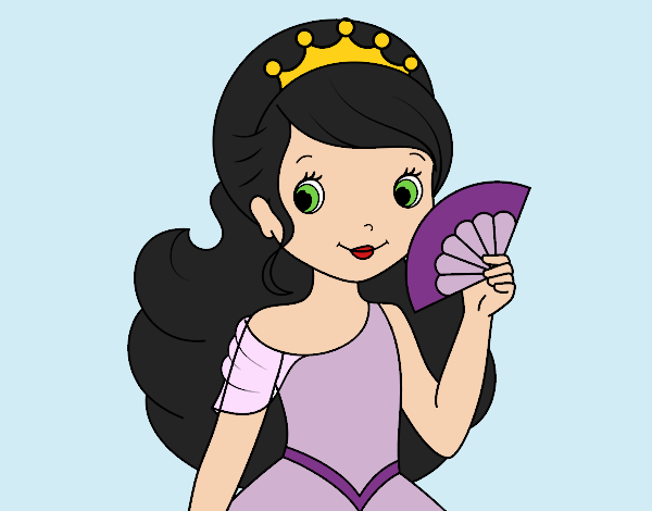 Coloring page Princess and Hand fan painted byShelbyGee