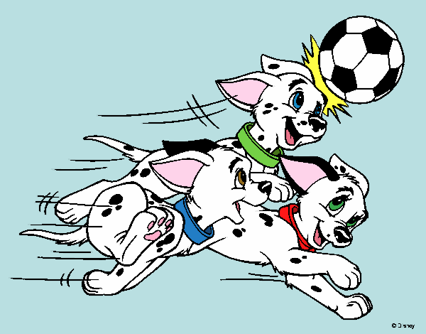 Coloring page 101 dalmatiens - Dalmatiens playing football painted byShelbyGee