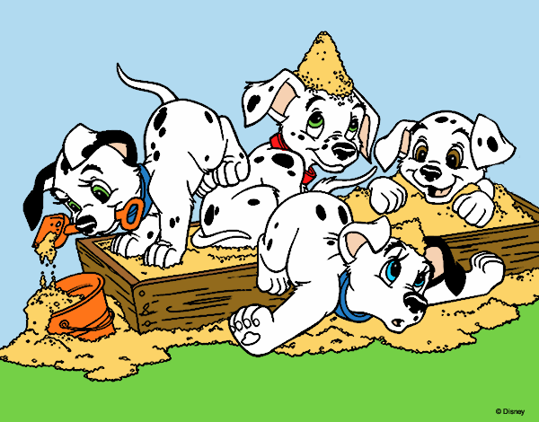 Coloring page 101 dalmatiens - Puppies playing painted byShelbyGee
