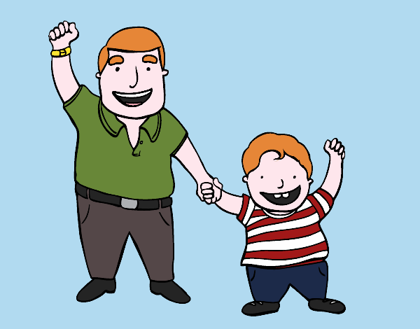 Coloring page Dad and son painted byShelbyGee