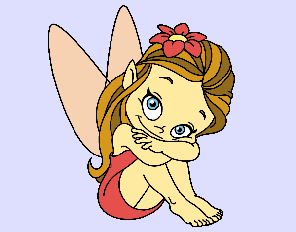 Coloring page Fairy sitting painted byShelbyGee