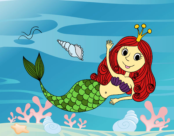 Coloring page Mermaid greeting painted byShelbyGee