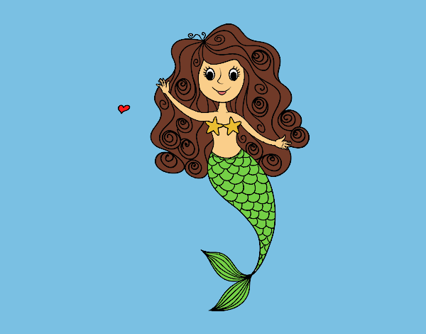 Coloring page Mermaid with curls painted byShelbyGee