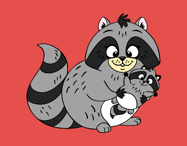 Coloring page Mother raccoon painted byShelbyGee