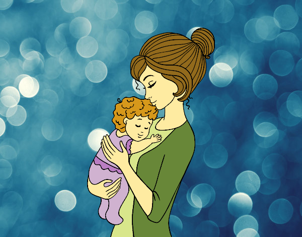 Coloring page Mother taking the baby painted byShelbyGee
