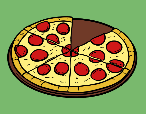 Coloring page Pepperoni pizza painted byShelbyGee