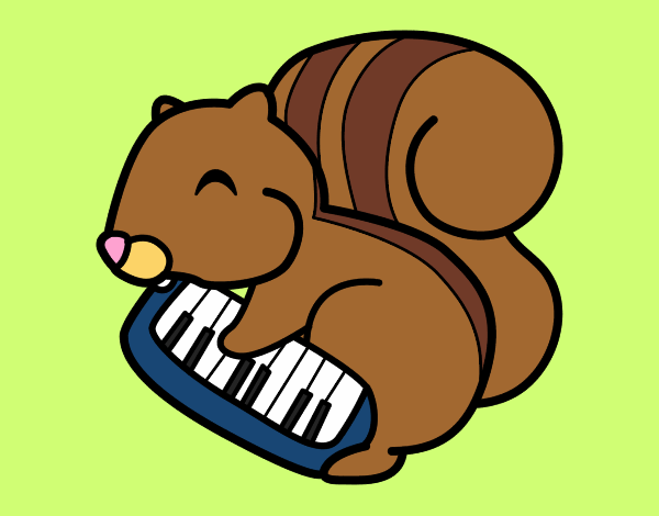 Coloring page Squirrel pianist painted byShelbyGee