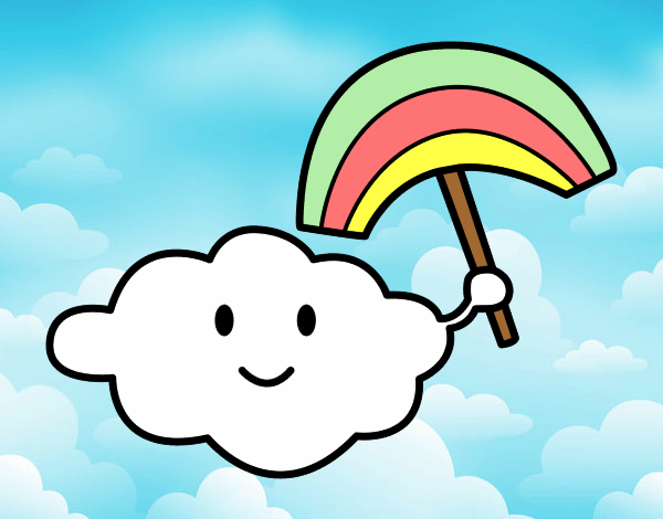 Coloring page Cloud with rainbow painted bybarbie_kil