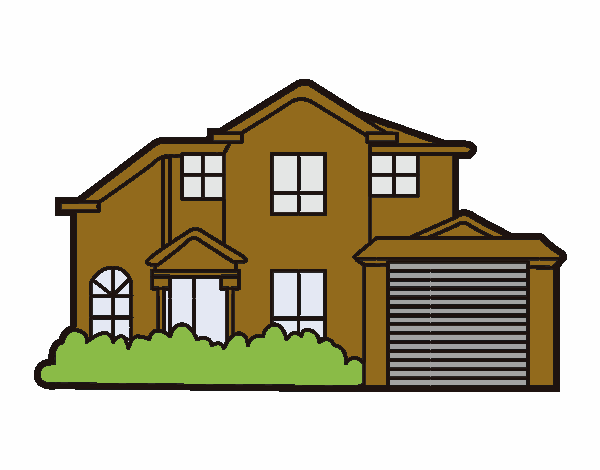 Coloring page Detached house painted byredhairkid