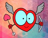 Coloring page Heart Cupid painted bysidale