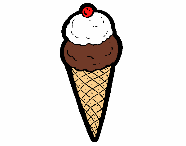 Coloring page Ice-cream cornet painted bysidale