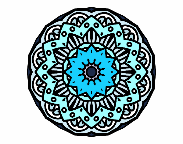 Coloring page Modernist mandala painted bysidale