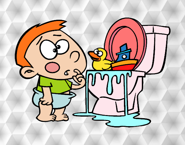 Coloring page Boy in the toilet painted bybarbie_kil