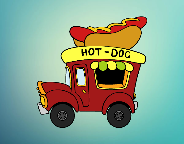 Coloring page Hot dog food truck painted bybarbie_kil