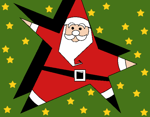 Coloring page Star shaped Father Christmas painted bybarbie_kil