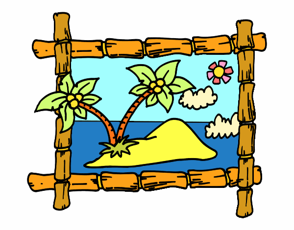 Frame with palm trees