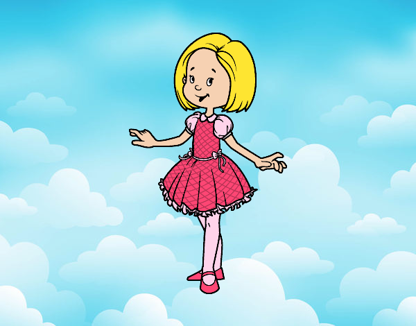 Coloring page Girl with princess dress painted bynessab82