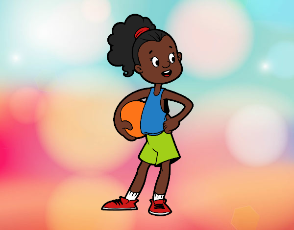 Coloring page A female basketball player painted bybarbie_kil