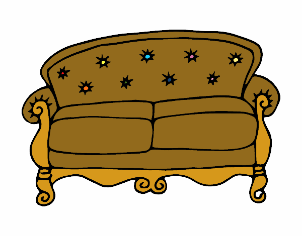 Coloring page Chesterfield Couch painted byredhairkid