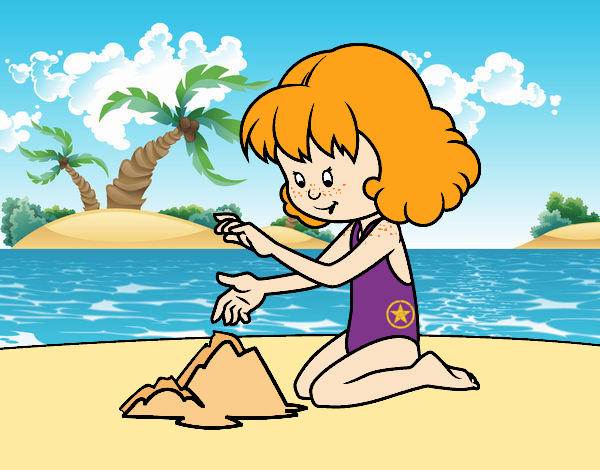 Coloring page Girl making a sand castle painted bybarbie_kil