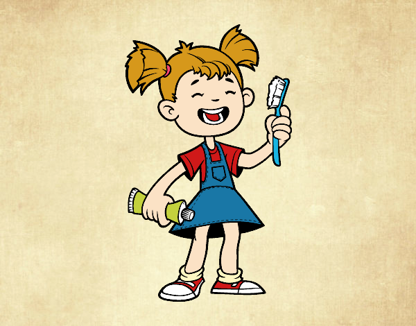 Coloring page Girl with toothbrush painted bybarbie_kil