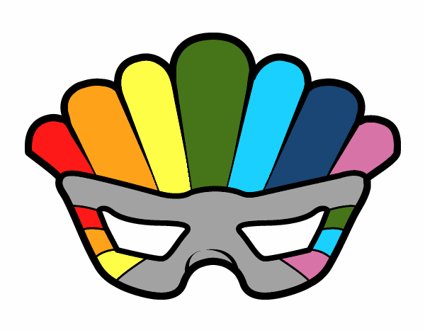 Coloring page Mask with plumes painted byredhairkid