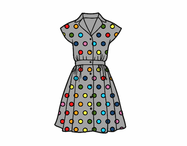 Coloring page Pinup dress painted byredhairkid