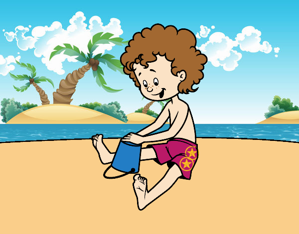 Coloring page Child playing in the sand painted bybarbie_kil