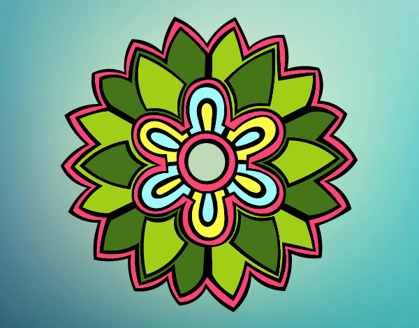 Coloring page Flower Mandala shaped weiss painted bybarbie_kil