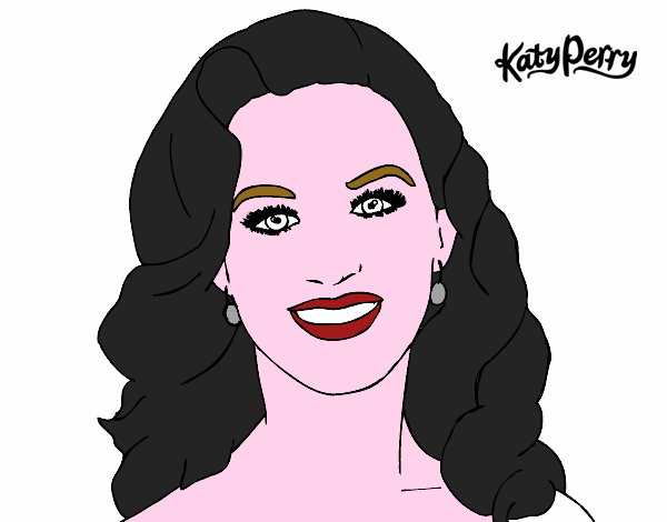 Coloring page Katy Perry foreground painted byredhairkid