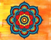 Coloring page Mandala oriental flower painted byBlue