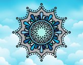 Coloring page Snow flower mandala painted byBlue