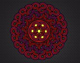 Coloring page Mandala braided painted byDKAcrazy