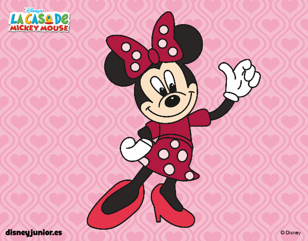 Coloring page Minnie Mouse greeting painted byNatalie
