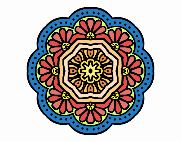 Coloring page modernist mosaic mandala painted byDangle