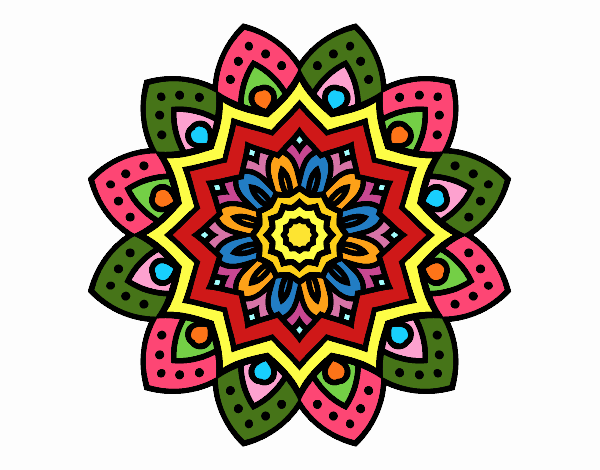 Coloring page Natural flower mandala painted byDangle