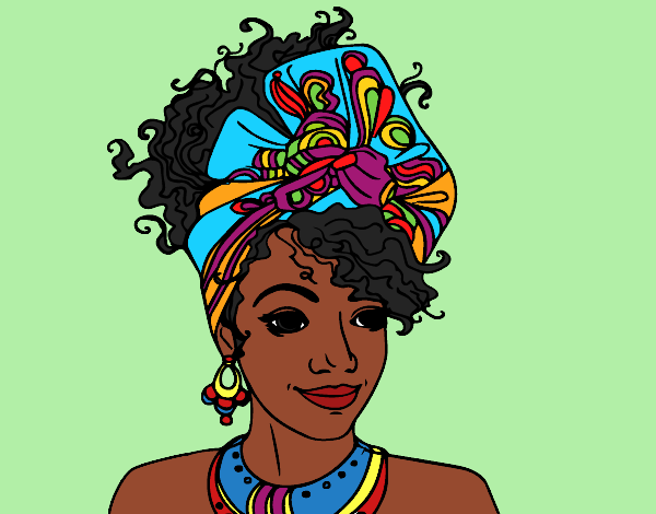 Coloring page An African woman painted bybarbie_kil