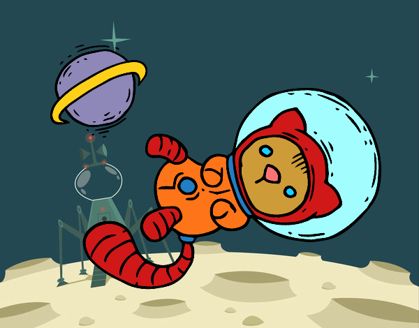 Coloring page Astronaut kitten painted bybarbie_kil