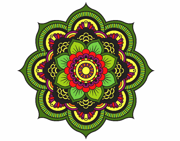 Coloring page Mandala oriental flower painted byodddbenavi