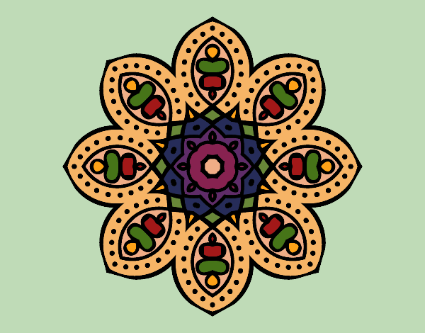 Coloring page Arabian mandala painted bygusmcrae