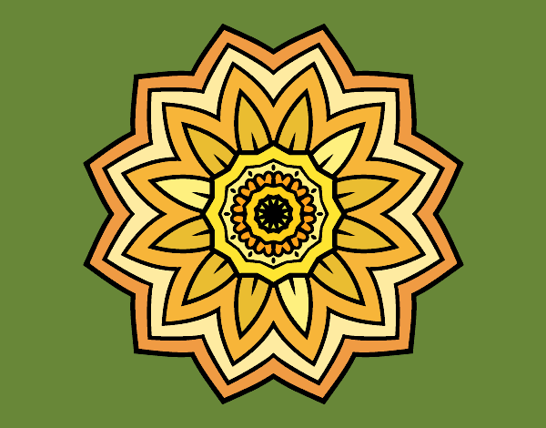 Coloring page Flower mandala of sunflower painted bygusmcrae