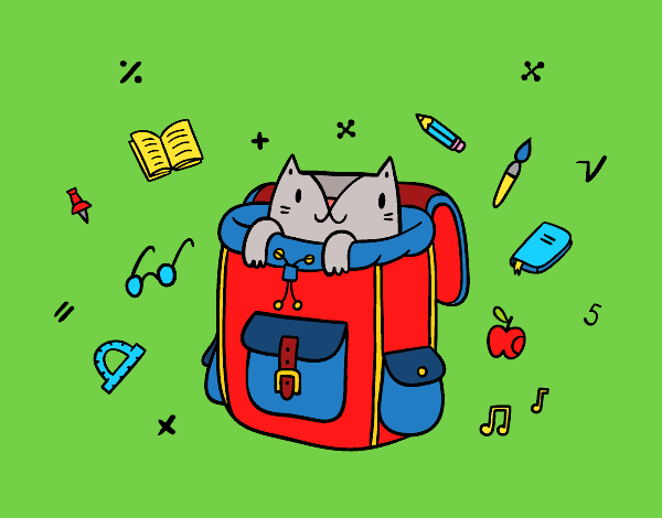 Coloring page Cat in a backpack painted bybarbie_kil