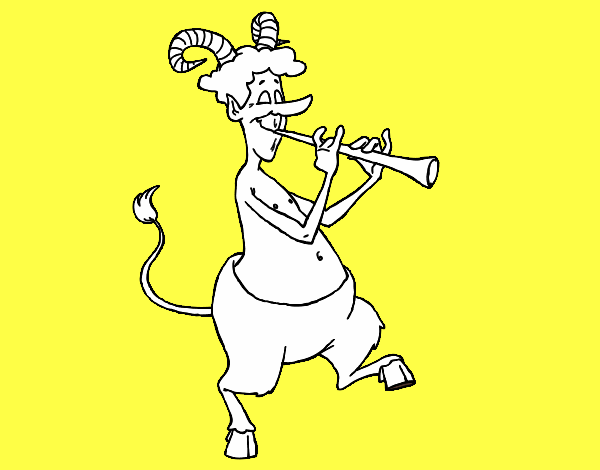 Faun playing the flute