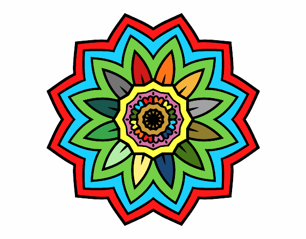 Coloring page Flower mandala of sunflower painted byredhairkid