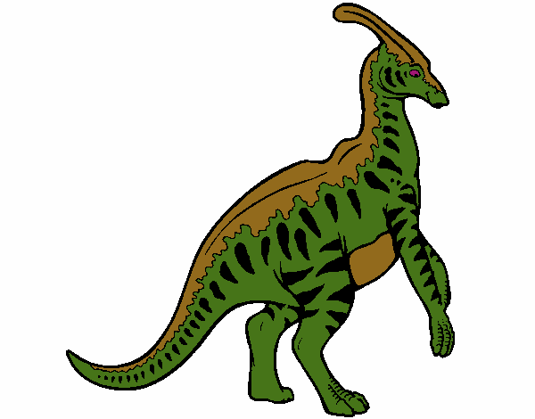Coloring page Striped Parasaurolophus painted byNora Wesso