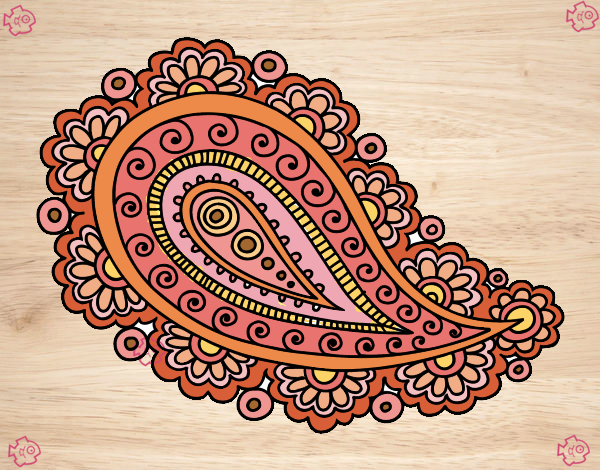 Coloring page Mandala teardrop painted bycici