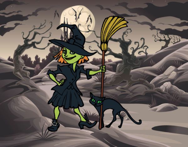 Coloring page Apprentice witch painted byLala B