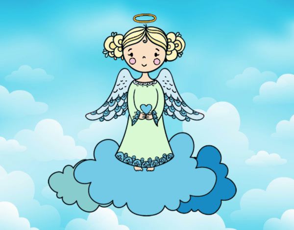 Coloring page Christmas Angel 3 painted byLala B