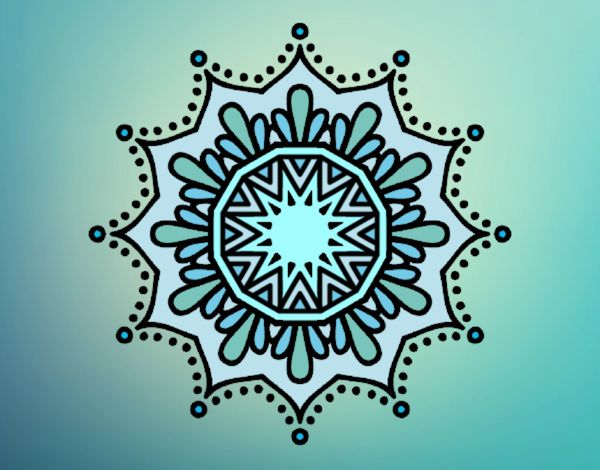 Coloring page Snow flower mandala painted byLala B