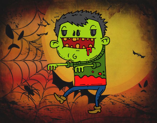 Coloring page Zombie boy painted byLala B